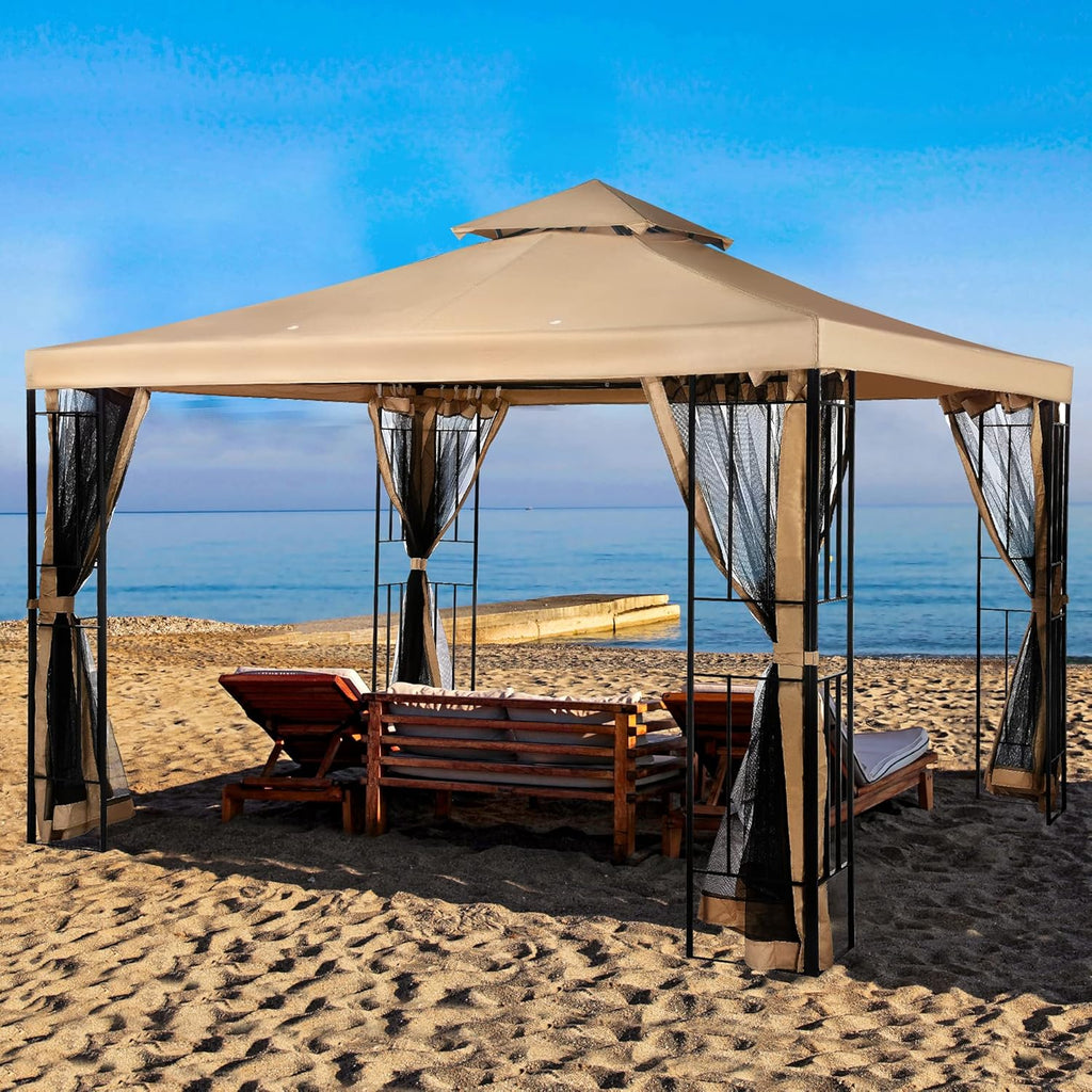 10x10 Steel Canopy with Mosquito Netting T297816
