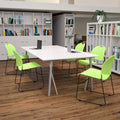 Green Ultra-Compact Stack Chair with Black Powder Coated Frame U16163