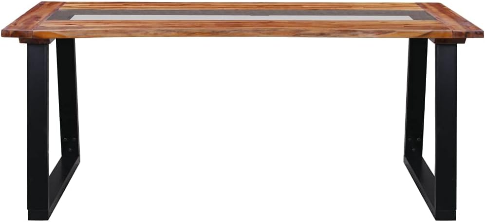 Solid Acacia Wood and Glass Dining Table I51199