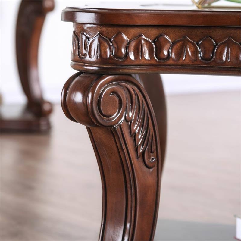 Dark Oak Wood Open Shelf Sofa Table N885