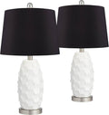 White Ceramic LED Table Lamps Set of 2 B69633