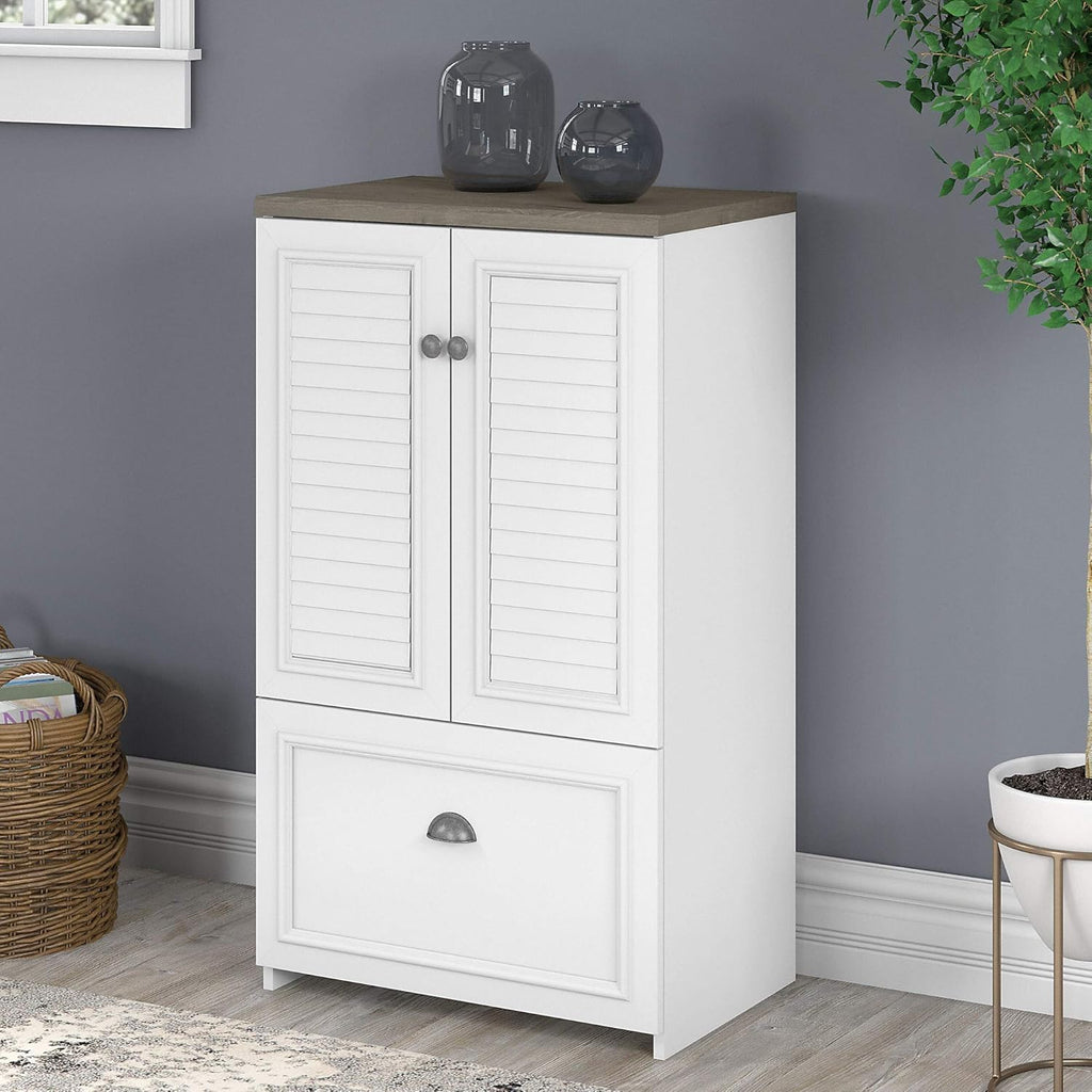Shiplap Gray Pure White Lateral File Storage Cabinet P4930