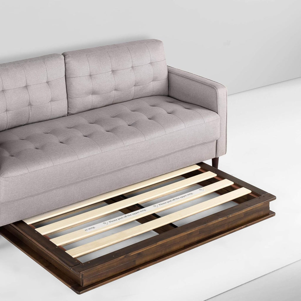 10 Inch Wood Platform Bed Frame with Wood Slat Support J9721