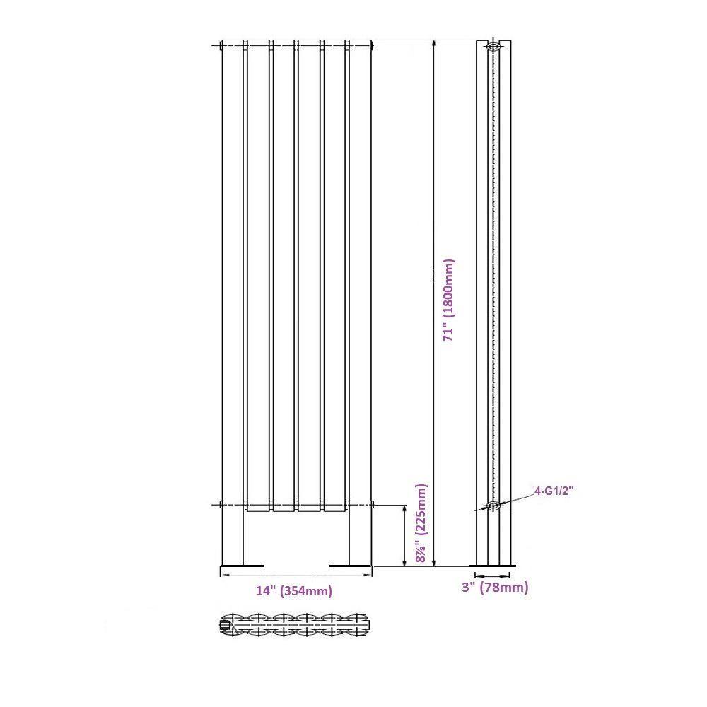 Anthracite Vertical Radiator with Feet V151