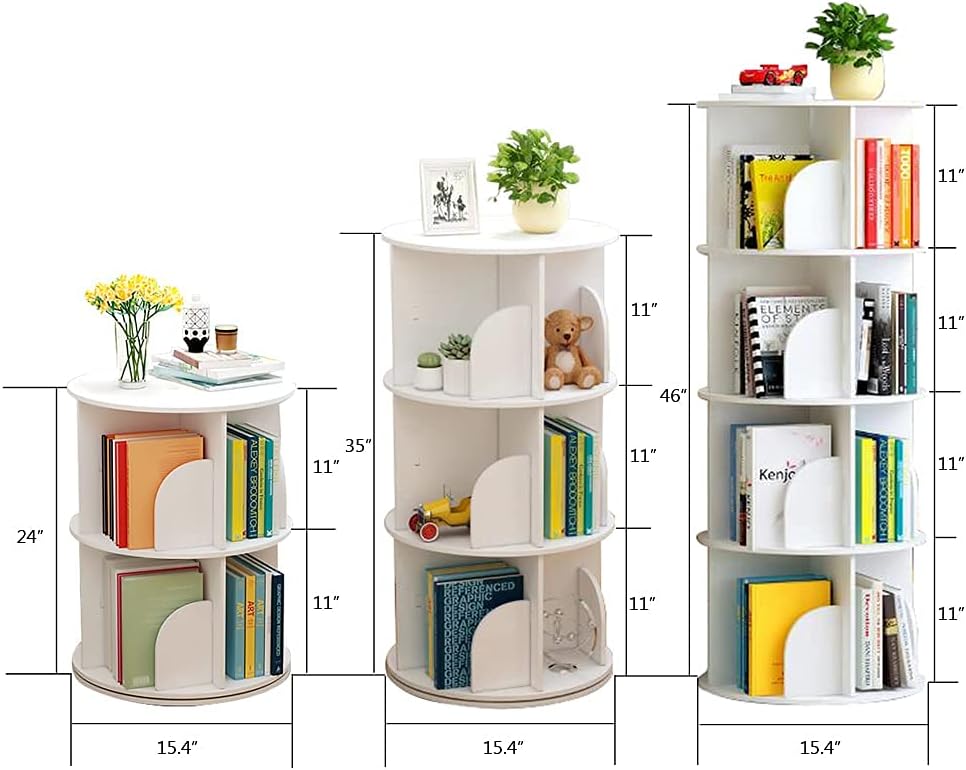 Rotating 360 Display Floor Standing Bookshelf Storage Rack C664660