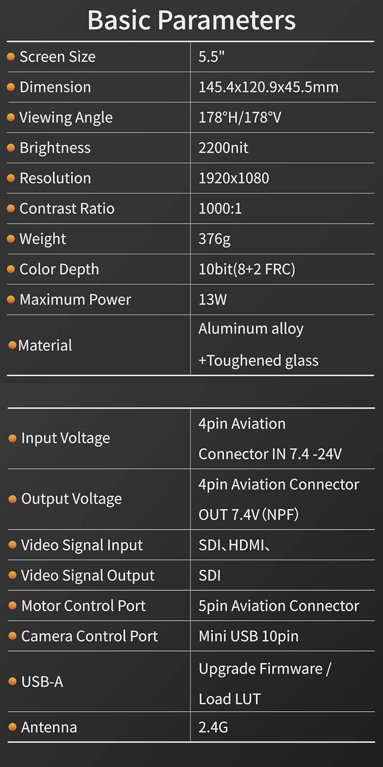 5.5" Touch Screen Camera Control Field Monitor J3317