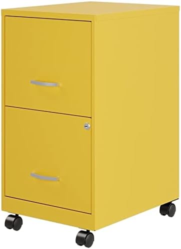 2 Drawer Metal Mobile File Cabinet with Lock, Letter Size, Navy Q74164