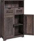 Large Storage Cabinet with 2 Adjustable Drawers & 2 Shelves, Dark Brown J96666