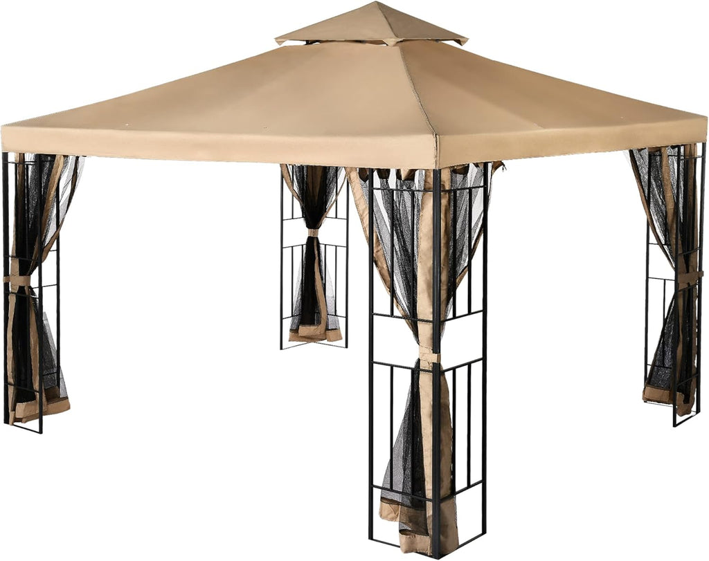 10x10 Steel Canopy with Mosquito Netting T297816