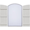 Rustic Faux Wood Shutters with Elliptical Arch Top C335990