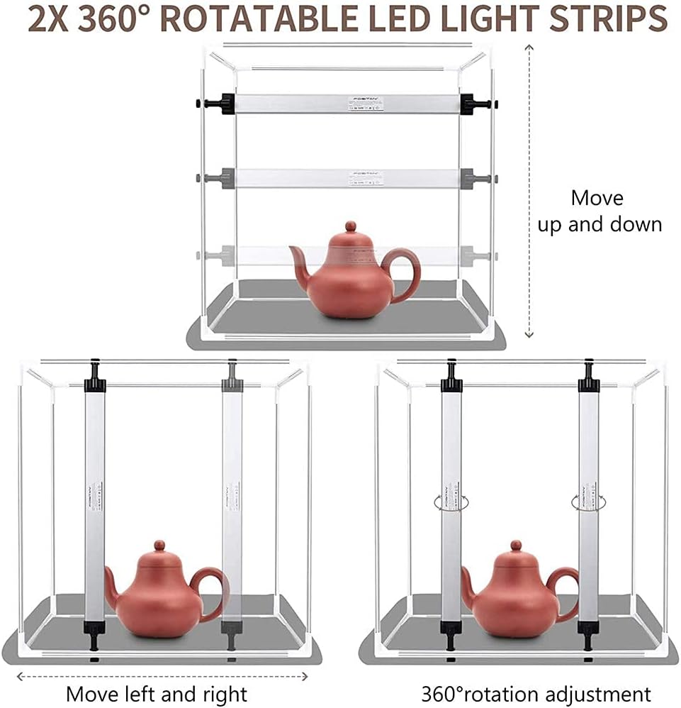 Portable Foldable 32 x 32 Inch Photo Studio Light Box with LED Lights and 3 Color Backdrops P5612
