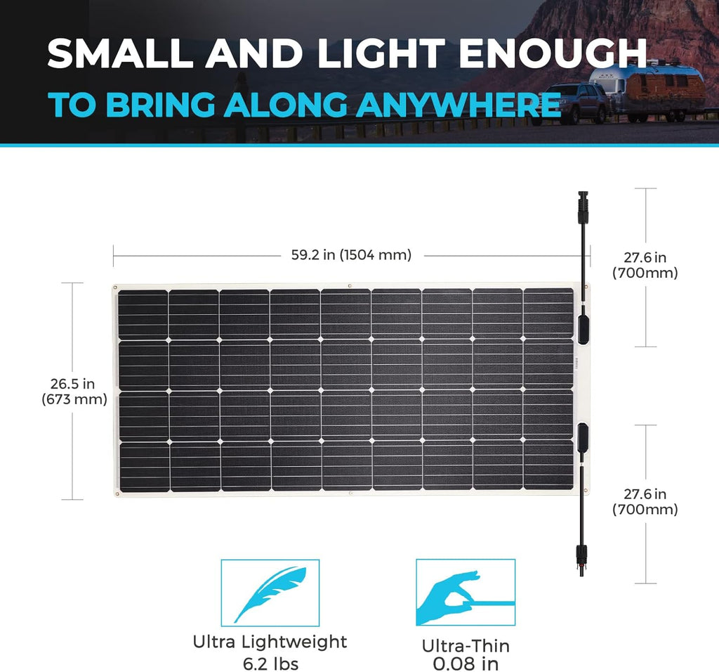 100W 12V Flexible Monocrystalline Solar Panel Kit L566794