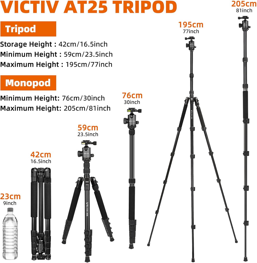 Compact Aluminum Camera Tripod with 360 Degree Ball Head D36095