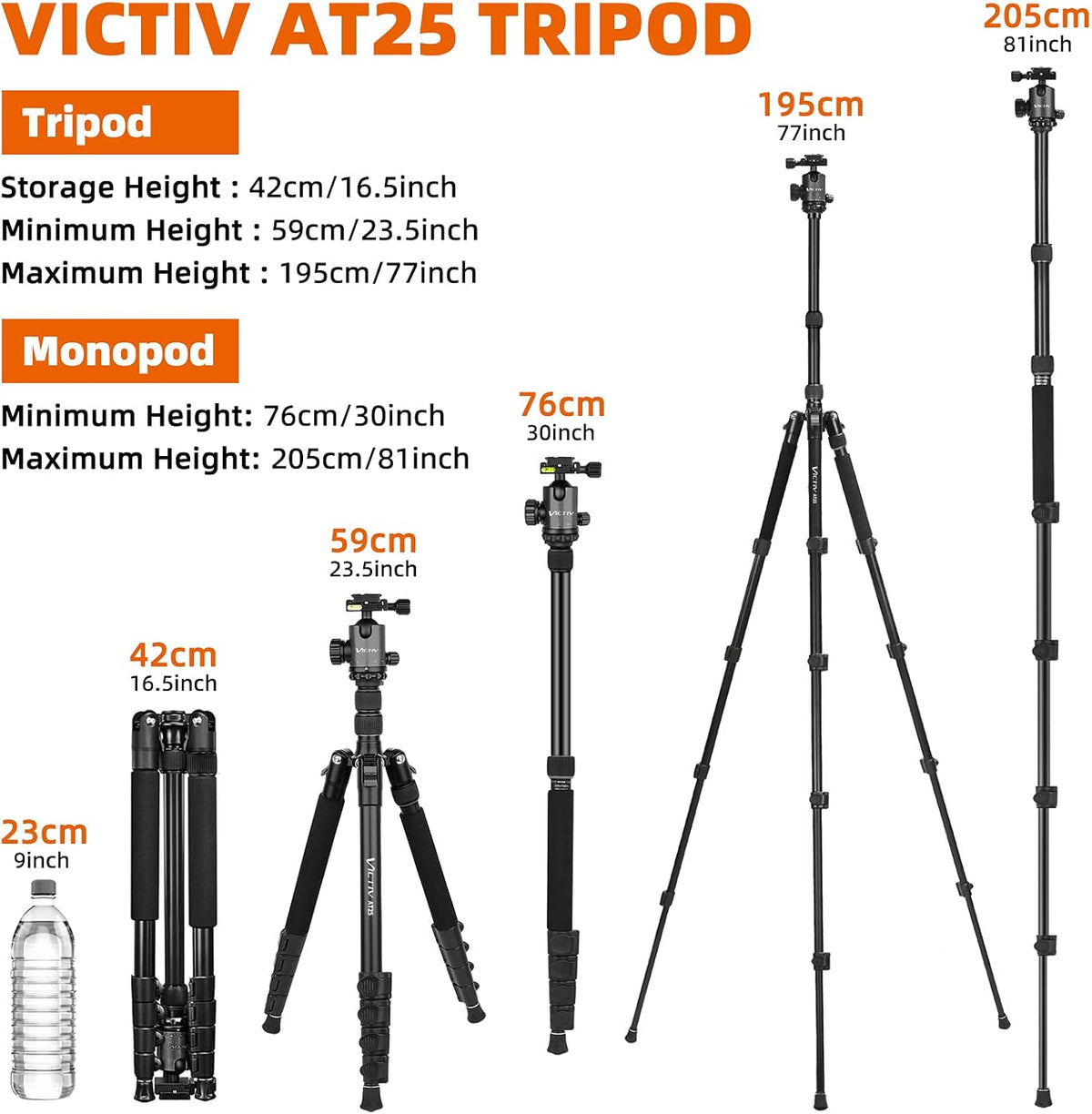 Compact Aluminum Camera Tripod with 360 Degree Ball Head D36095