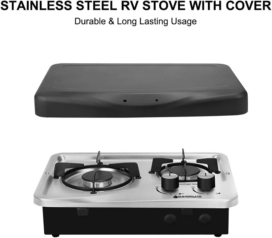 2 Burner Stainless Steel Propane Gas Cooktop W1867