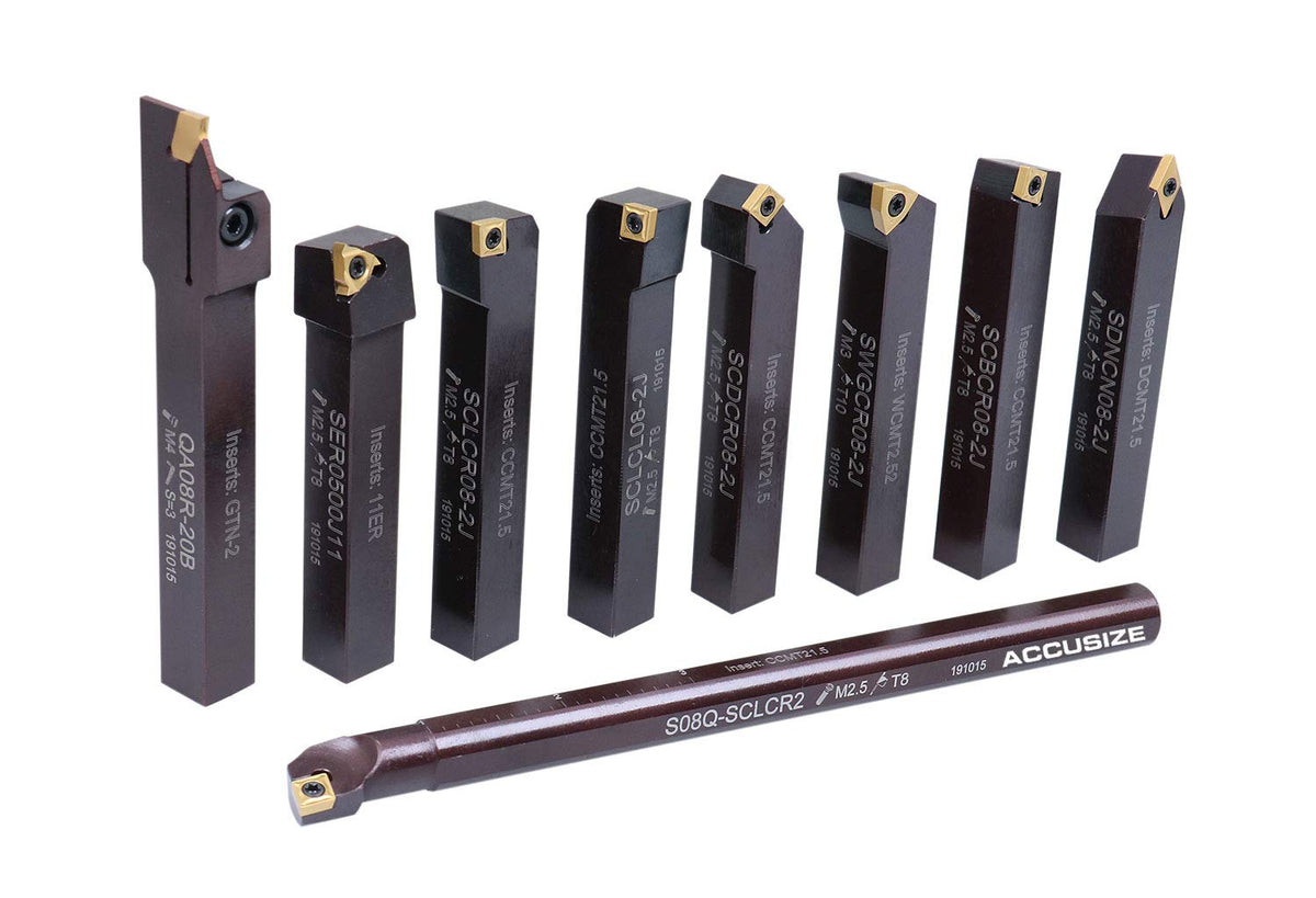 1/2 9 Pieces/Set Indexable Carbide Turning Tools and Boring Bar W327