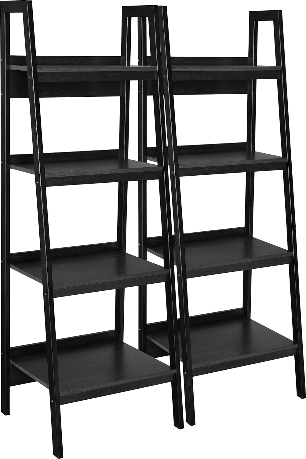 Black 4 Shelf Ladder Bookcase F51123