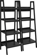 Black 4 Shelf Ladder Bookcase F51123