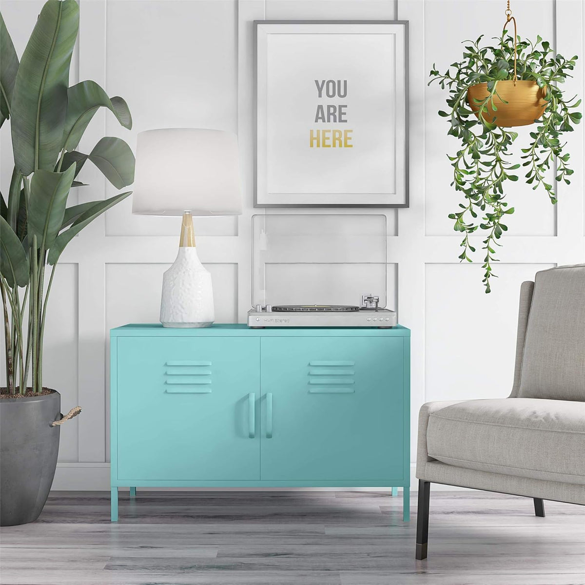 2 Door Metal Locker Accent Cabinet P267831