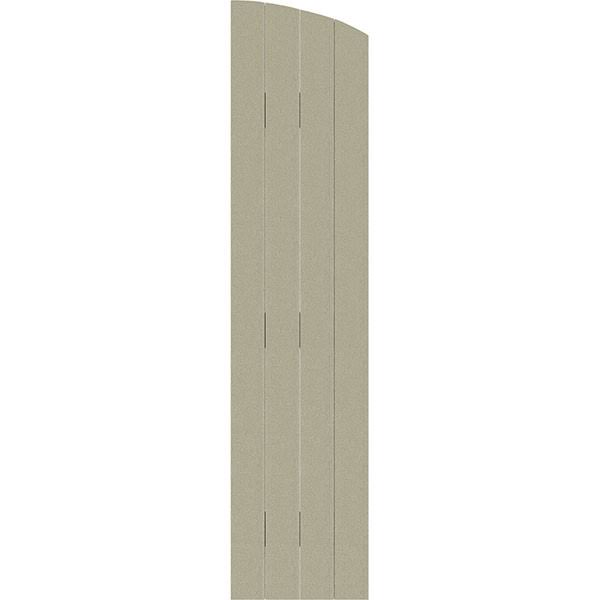 Rustic Faux Wood Shutters with Elliptical Arch Top C335990