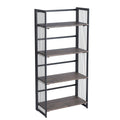 Black Metal 4-Shelf Standard Bookcase with Open Back E13118