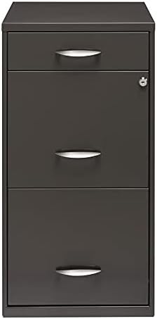 18 inch 3 Drawer Metal File Cabinet with Pencil Drawer Charcoal T7837
