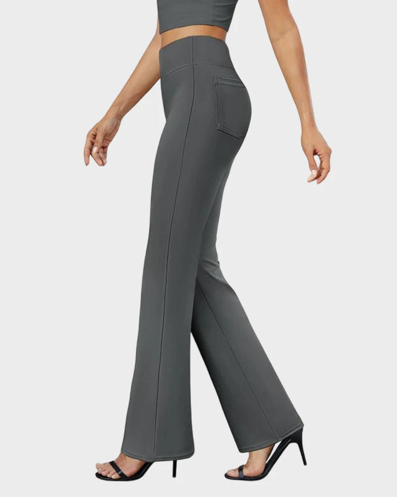 High Waist Bootcut Stretch Trousers K740589
