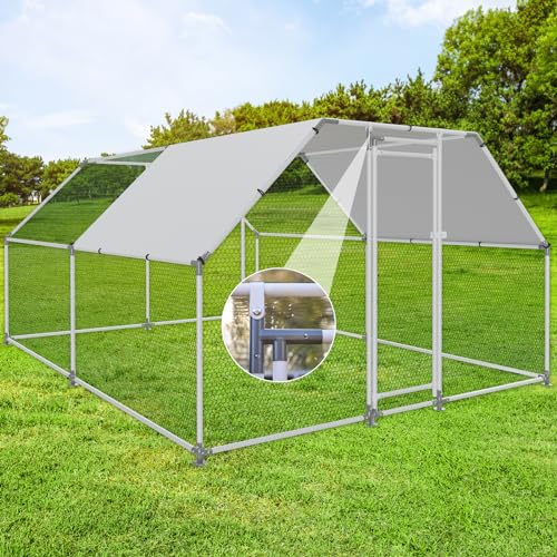 Large Metal Walk-in Chicken Coop with Anti-UV Cover I575