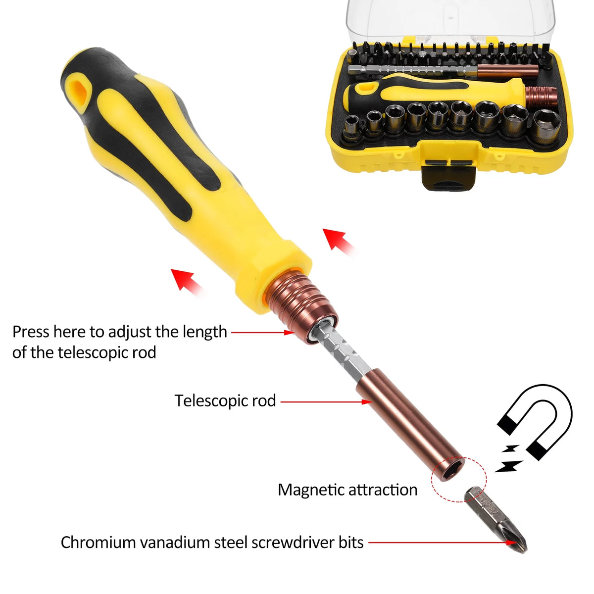 Socket Wrench Screwdriver Set Multi-Bit Tool Kit B16789