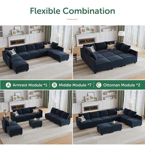 Dark Blue Velvet Sleeper Sectional Sofa with Storage N538567
