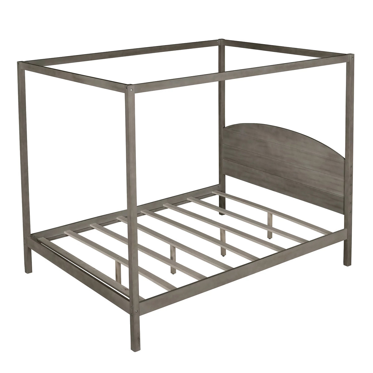 Wood Queen Size Canopy Bed with Headboard T50108