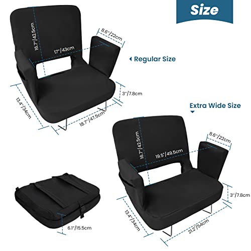 Black Extra Wide Stadium Seat with Back Support A23545