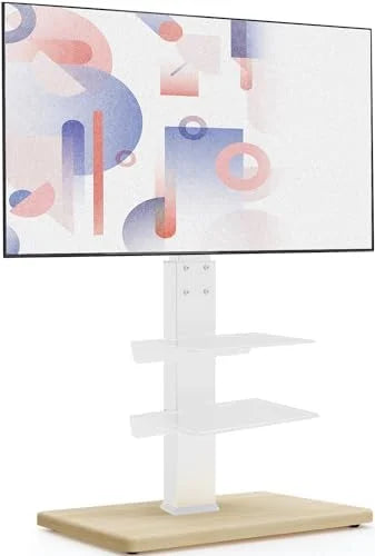 White Height Adjustable Swivel TV Floor Stand for 32-75 inch TVs S90910