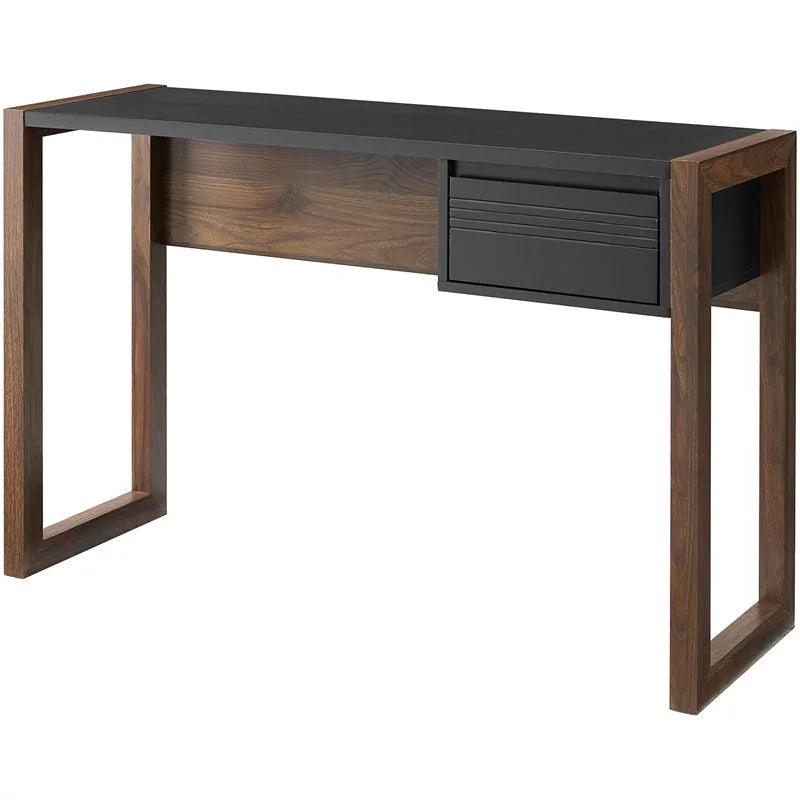 Dark Walnut Black 1 Drawer Engineered Wood Writing Desk H482
