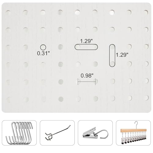Freestanding Folding 4-Panel Pegboard Privacy Screen Q7732