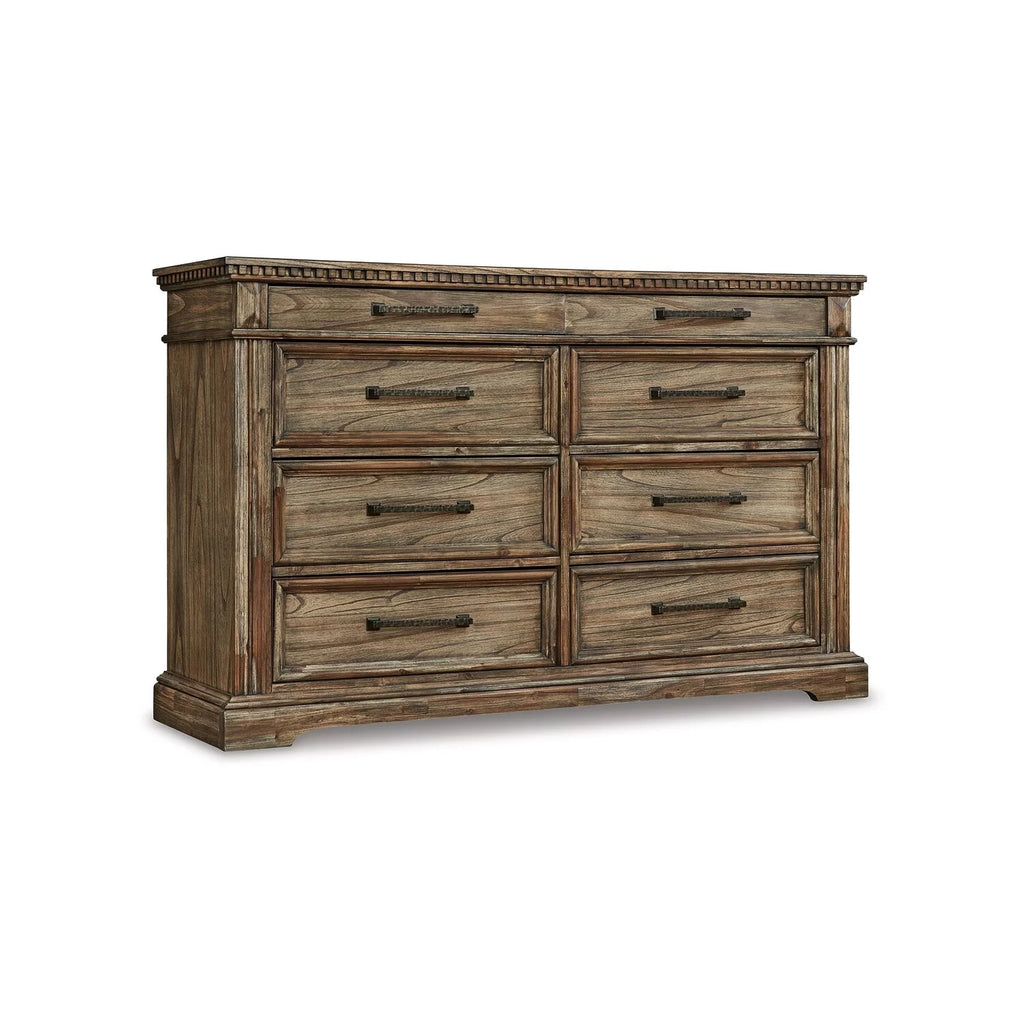 Rustic Brown Wood 8 Drawer Dresser L59387