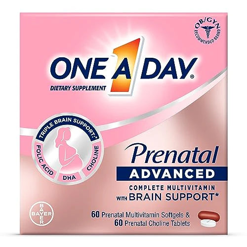 Womens Prenatal Multivitamin with Choline, Folic Acid, Omega-3 DHA & Iron, 120 Count D18131