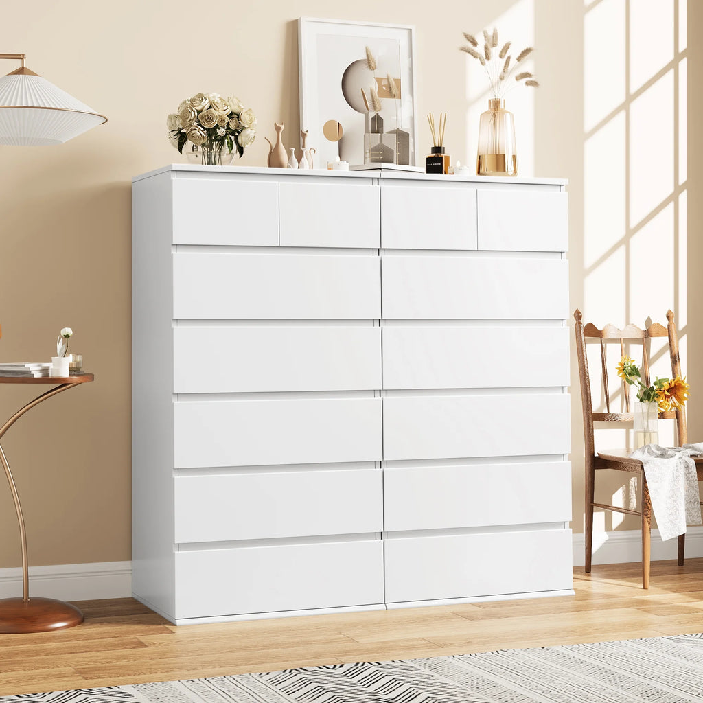 White 7 Drawer Dresser S15519
