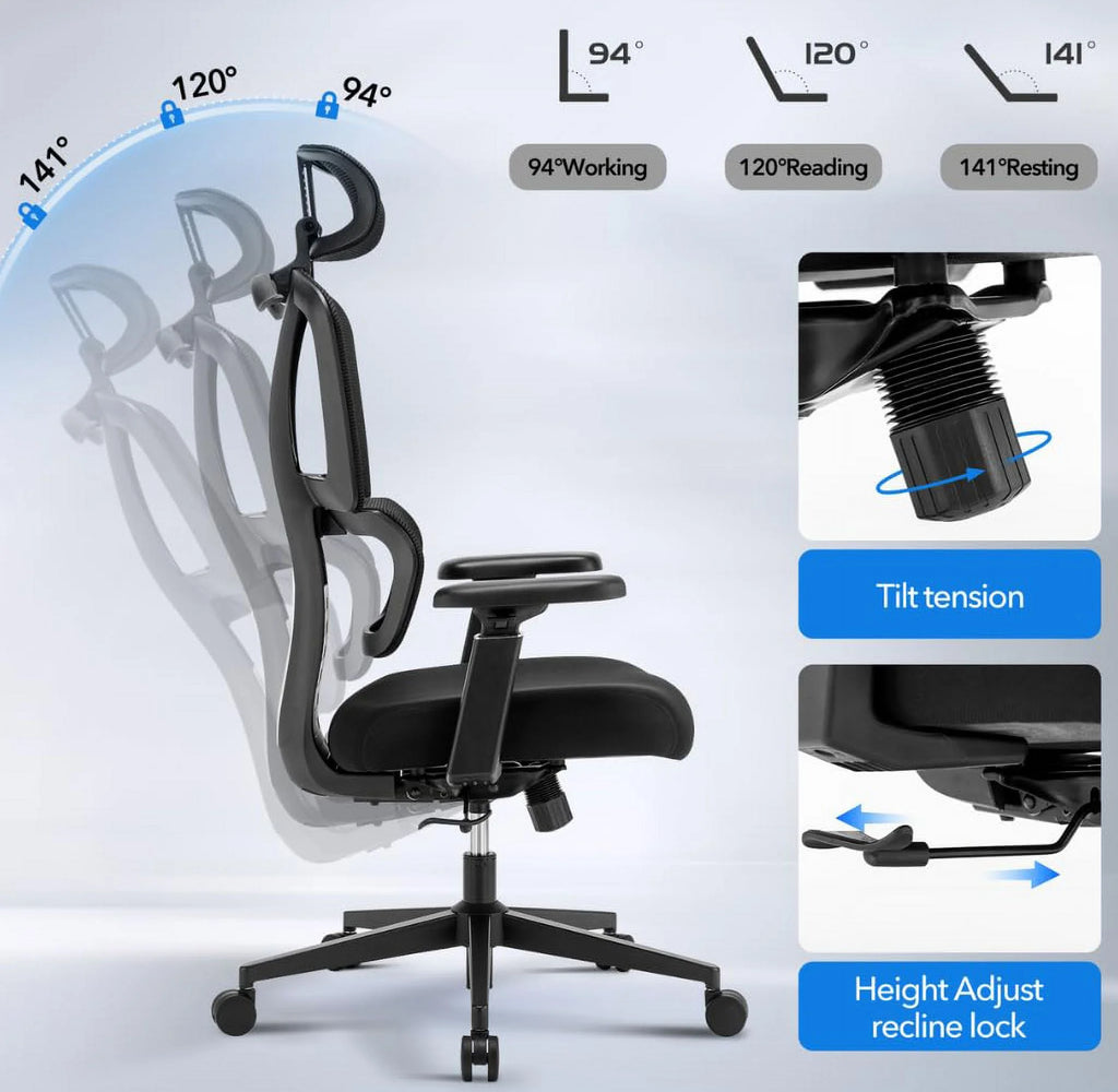 Mesh Ergonomic Office Chair with Headrest and Lumbar Support R524693