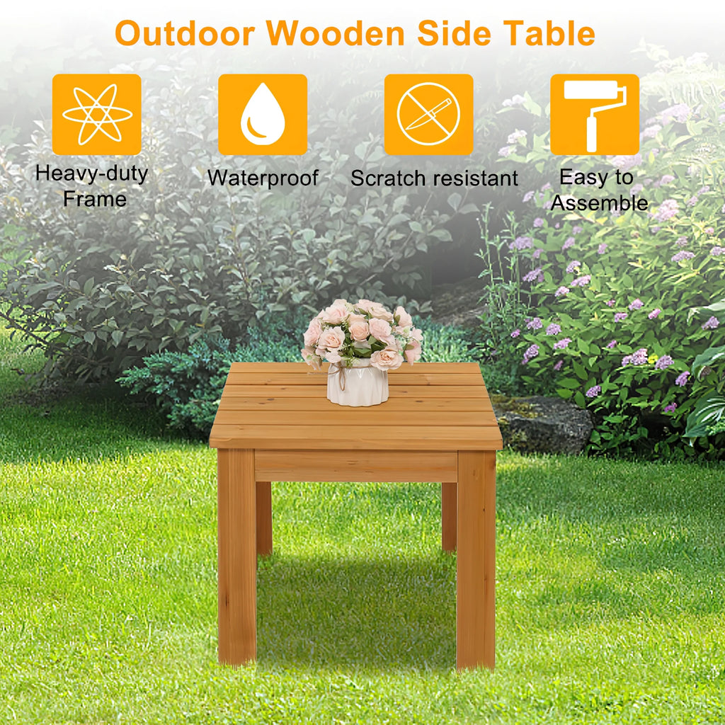 Wooden Patio Side Table J579