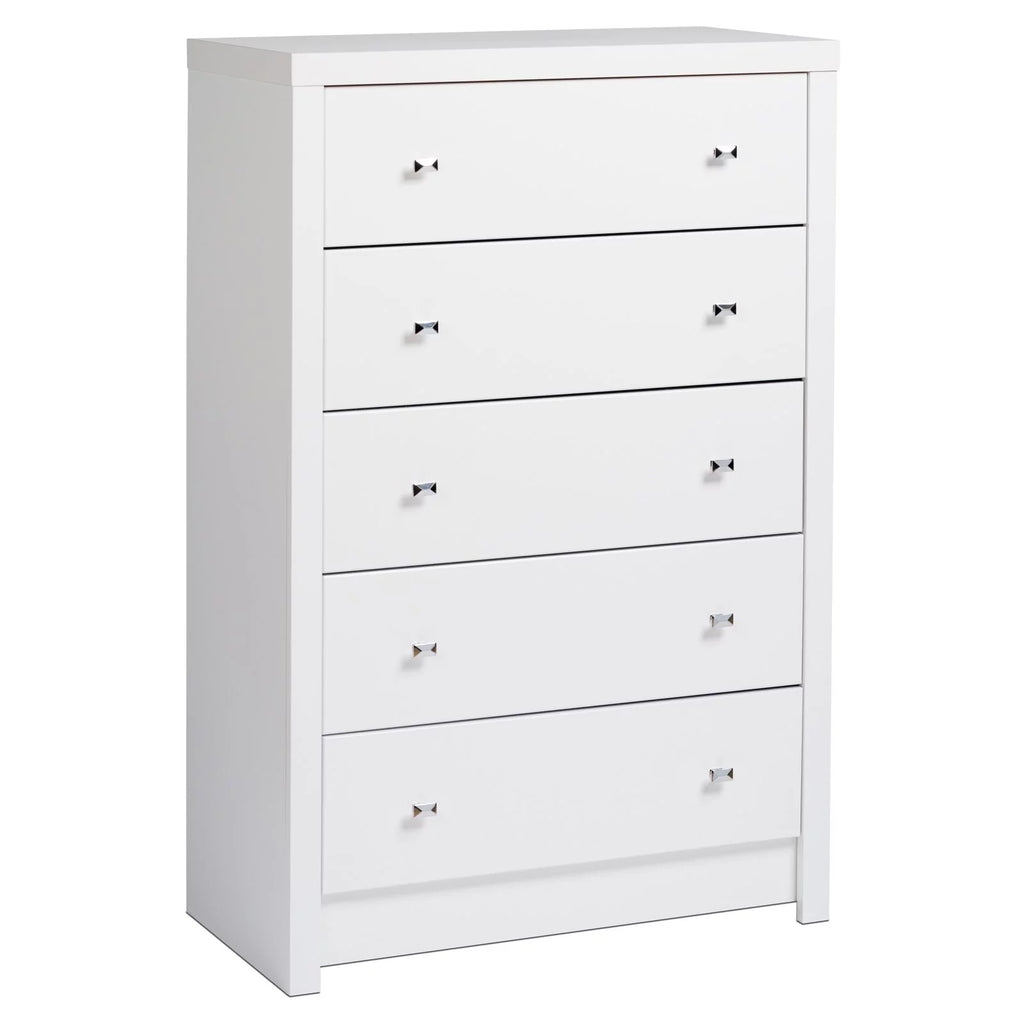 White 5 Drawer Wooden Dresser Chest J57971