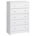 White 5 Drawer Wooden Dresser Chest J57971