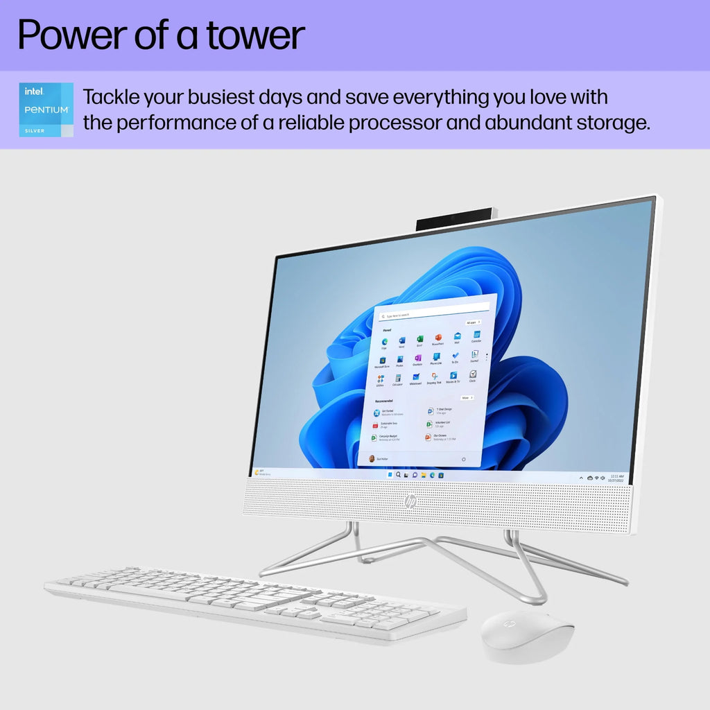 21.5 All-in-One PC, Intel Pentium, 8GB Memory, 128GB SSD, Windows 11 Home, White F856