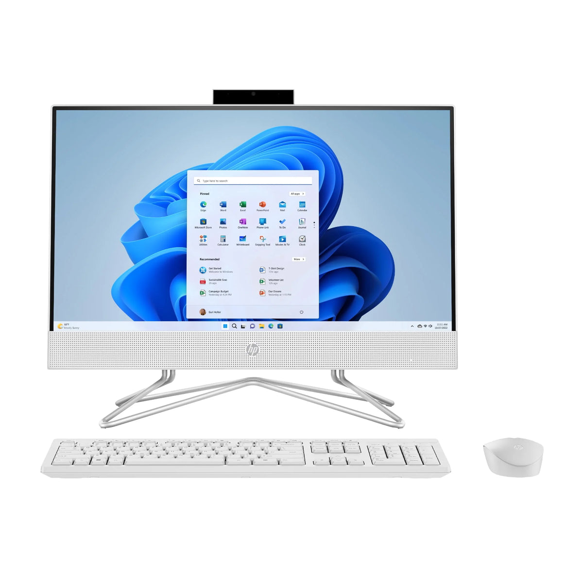 21.5 All-in-One PC, Intel Pentium, 8GB Memory, 128GB SSD, Windows 11 Home, White F856