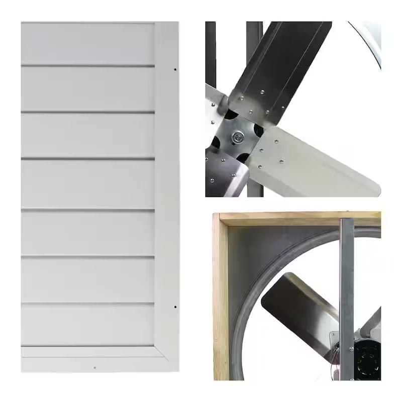 White Galvanized Steel Whole House Fan M537