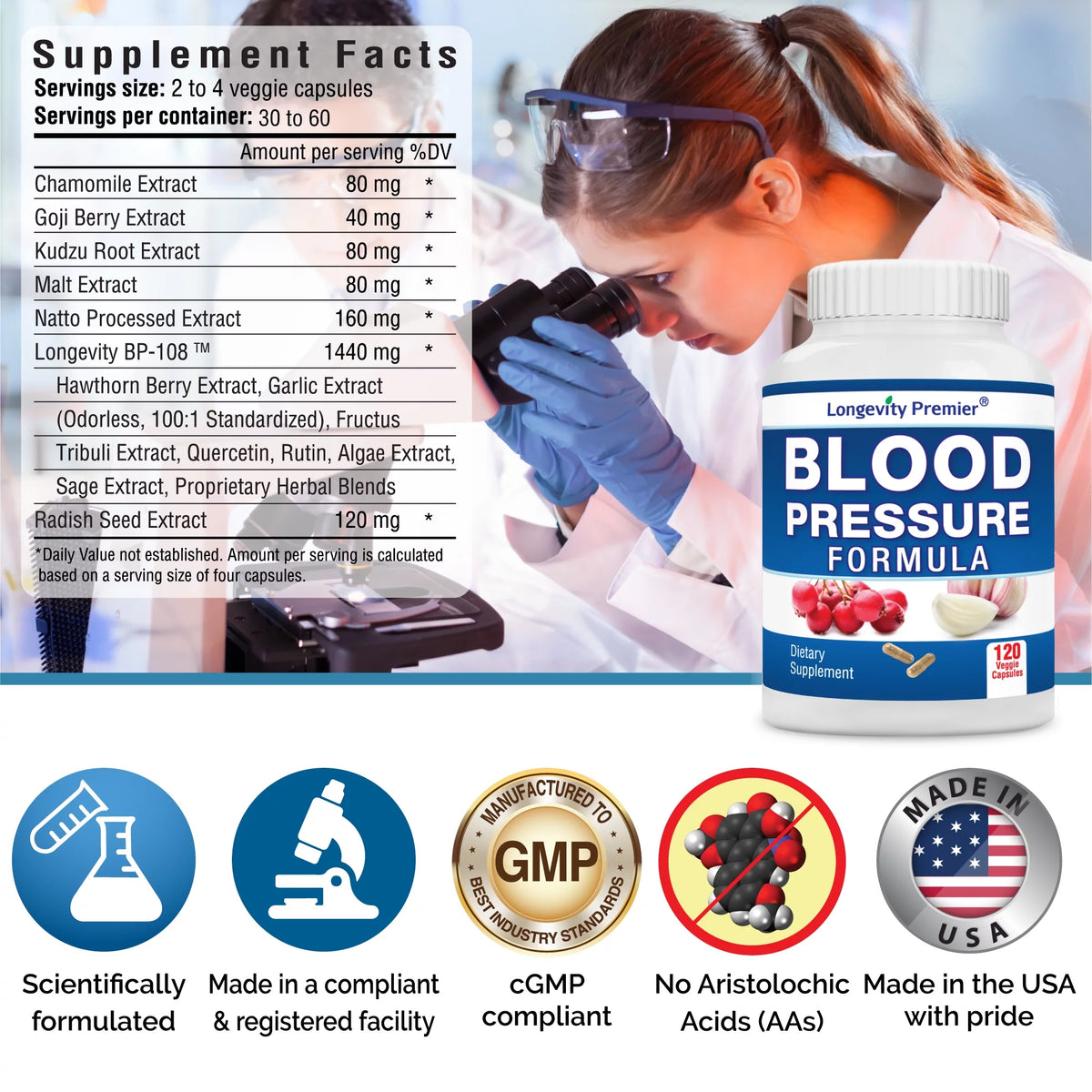 Blood Pressure Supplement 120 Capsules M73445
