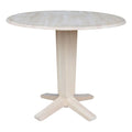 42" Round Solid Wood Drop Leaf Counter Height Dining Table R88029