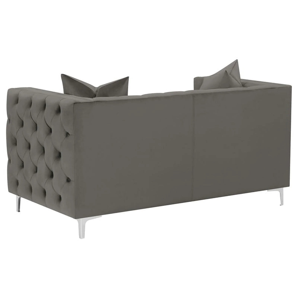 3-piece Velvet Tufted Tuxedo Arms Living Room Set P9635
