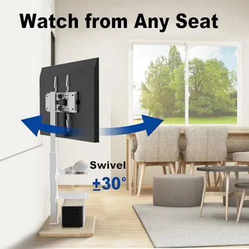 White Height Adjustable Swivel TV Floor Stand for 32-75 inch TVs S90910