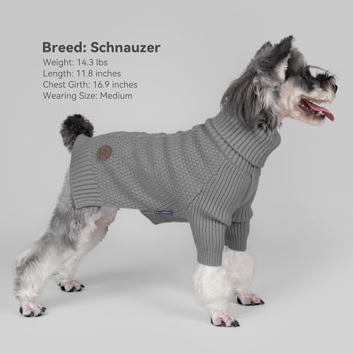 Dog Christmas Sweater Turtleneck Soft Knitted Long Sleeves Burgundy 2XL M858670
